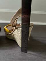 BCBGeneration Yellow Patent Wedge Sandals 6.5 - Image 8