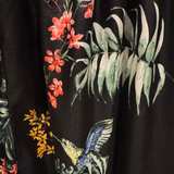  Caress Satin Pajama 2 piece set black tropical print fits like large - Image 6