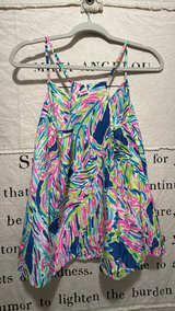 Lilly Pulitzer Dusk Silk Tank Top Indigo Palm Reader Print: Medium - Image 3