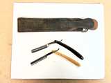 Vintage Straight Razor and Leather Strop Set - Image 3