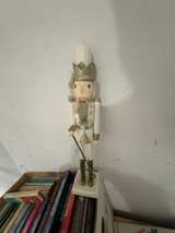 Ornativity Gold and White Glittered Wooden Nutcracker King with Scepter - Image 1