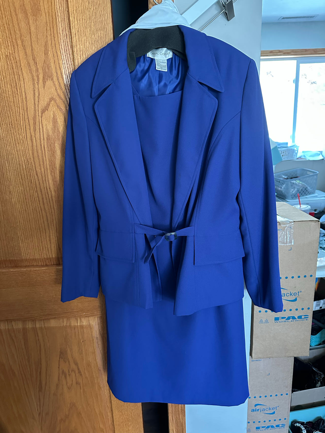 Vintage Casual Corner Royal Blue Dress Suit Set