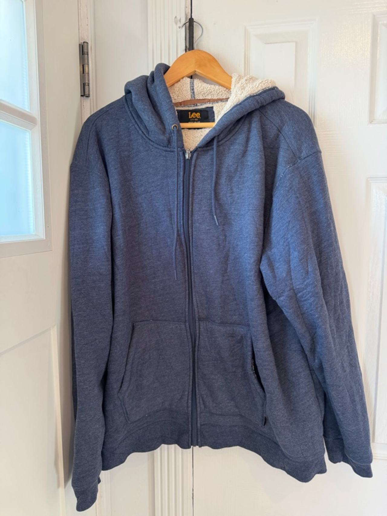 LEE REGULAR FIT XXL Sherpa Hoodie Gray Large