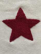 White Knit Sweater with Red Star - Image 3