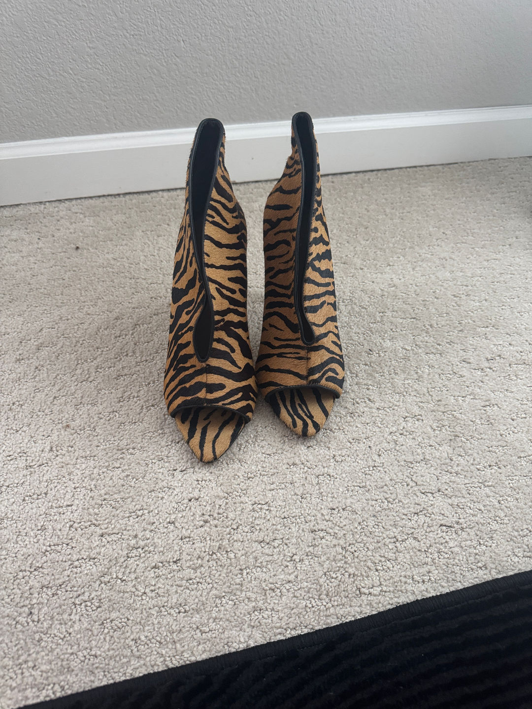 Aldo Tiger Print Peep-Toe Boots