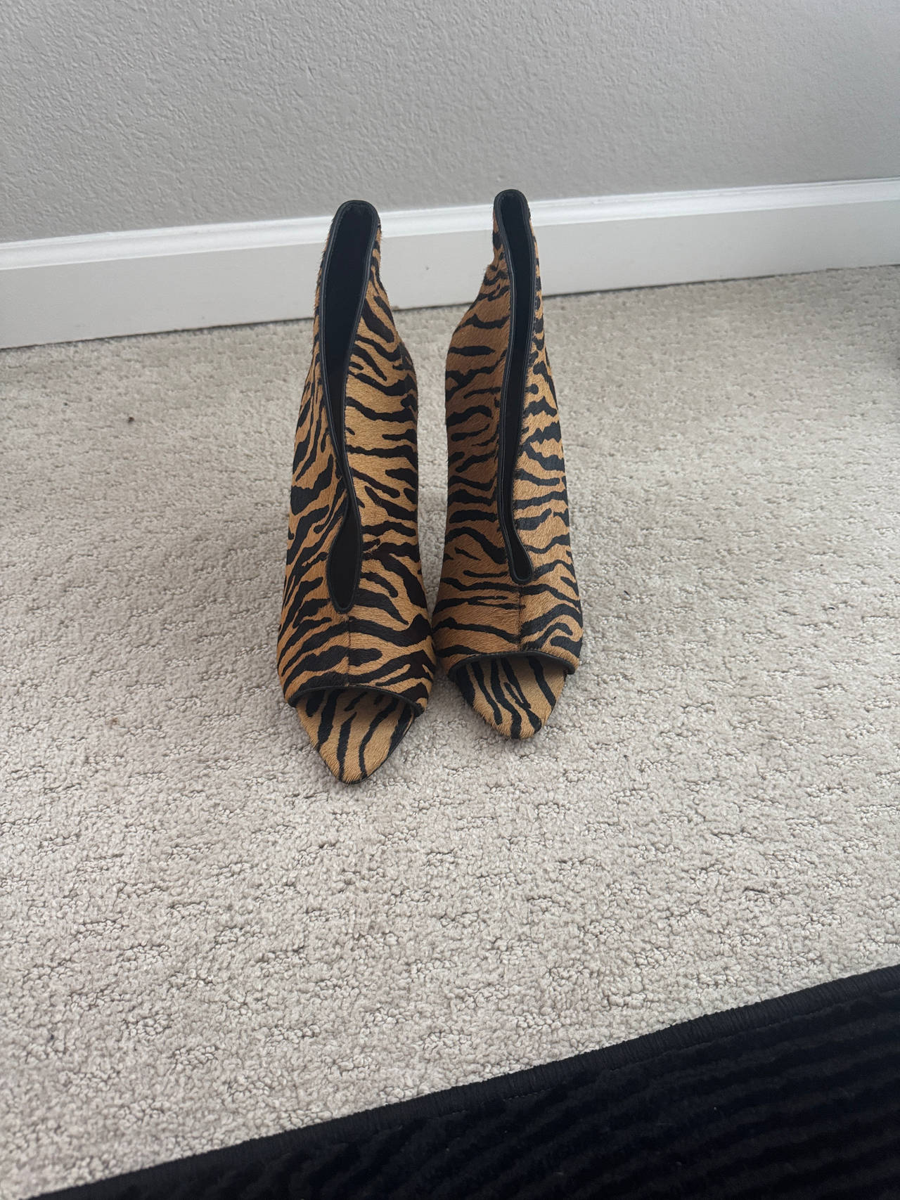 Aldo Tiger Print Peep-Toe Boots