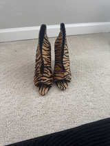 Aldo Tiger Print Peep-Toe Boots - Image 1