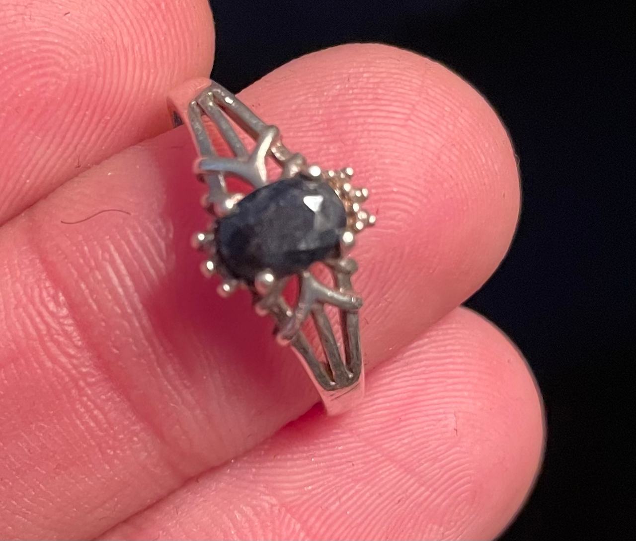Sapphire and Diamond Accent Ring