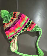 Neon Llama Knit Peruvian Beanie Hat - Image 1