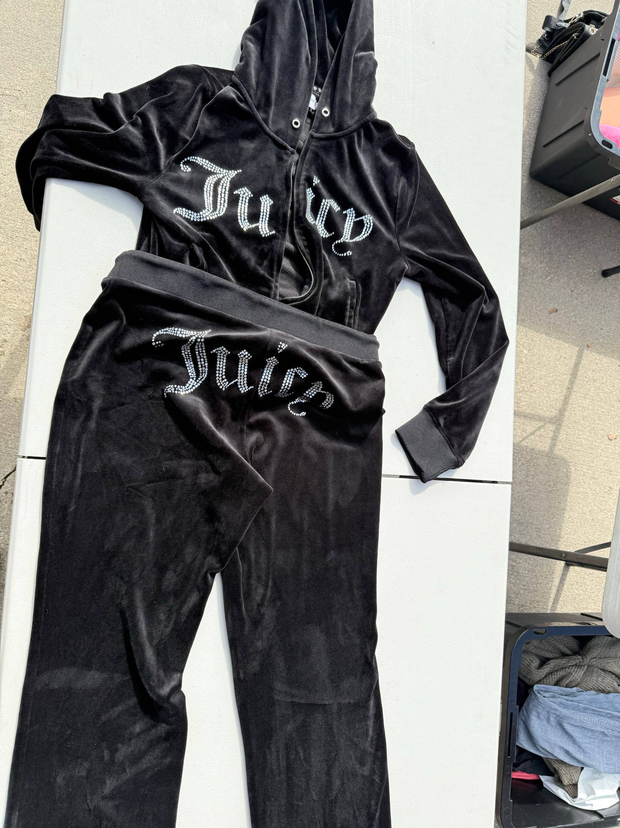 Juicy Couture Velour Rhinestone Tracksuit Set