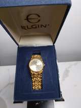 Elgin Men's Gold Tone Nugget Watch with Diamond Accent - Image 2