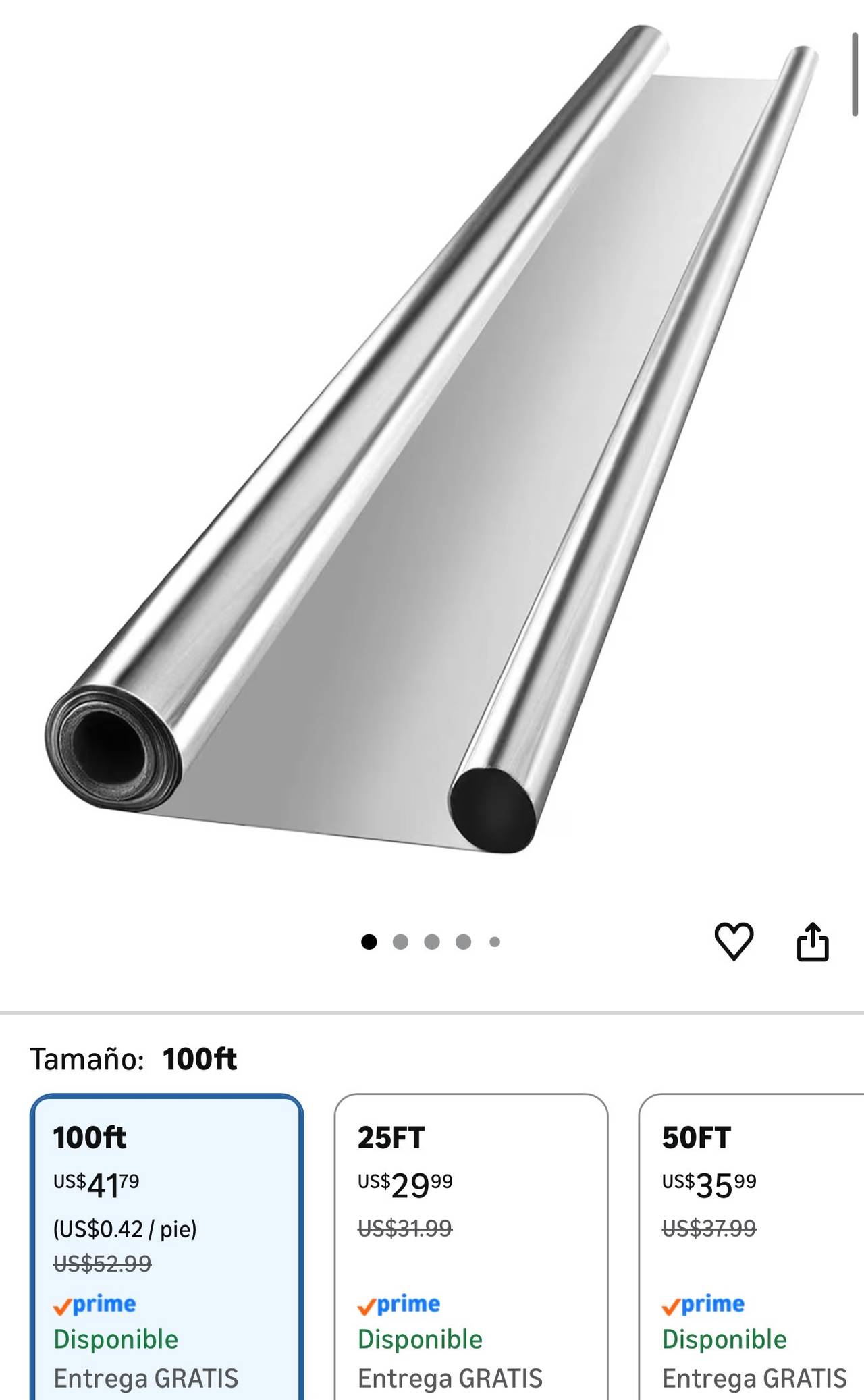 VIVOSUN Horticulture Mylar Film Roll 4FT x 100FT 2Mil