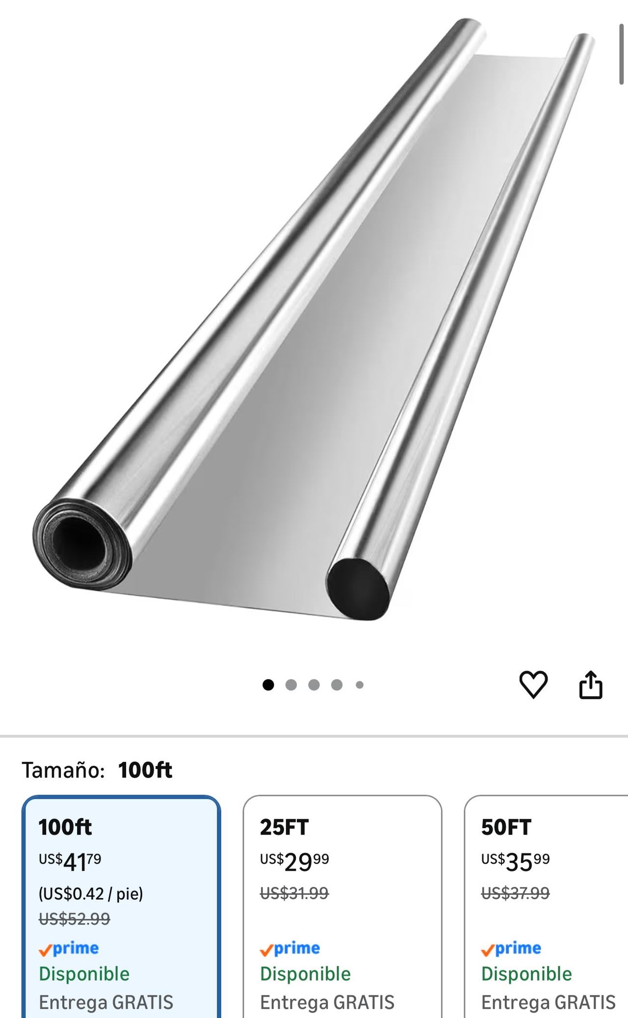 VIVOSUN Horticulture Mylar Film Roll 4FT x 100FT 2Mil