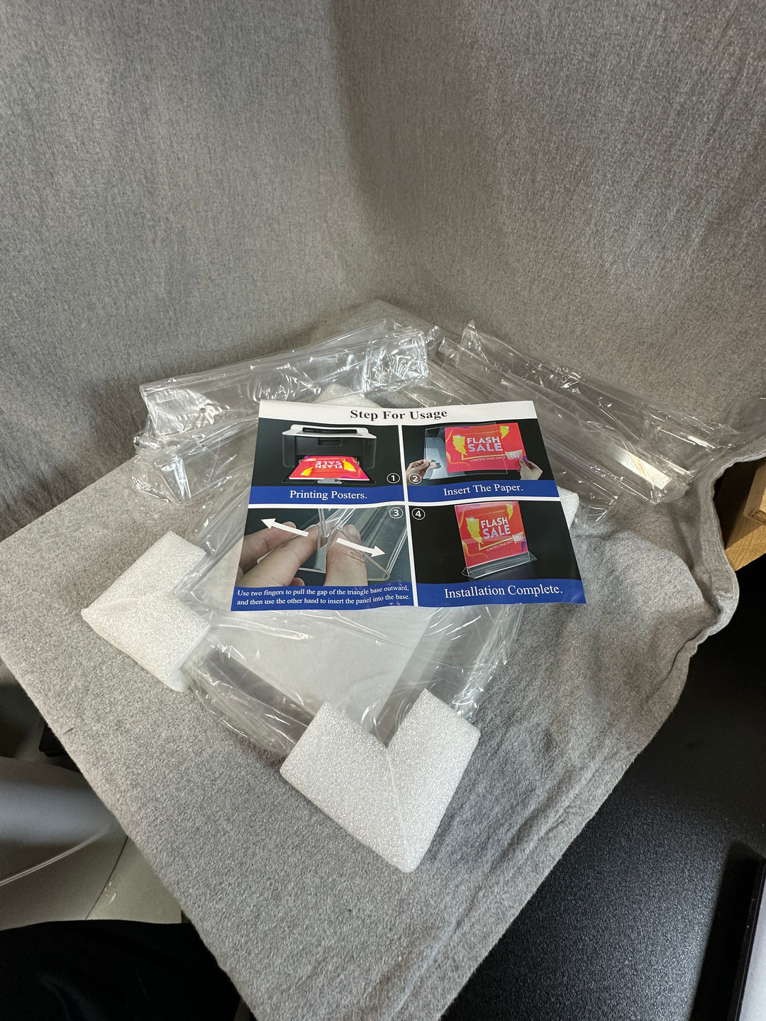 6 pack Acrylic Sign Holder 8.5 x 11 Vertical T-Shape Display Stand