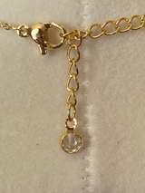 Dainty Gold chain w/ Initial T Heart Necklace 19in adjustable clasp - Image 3