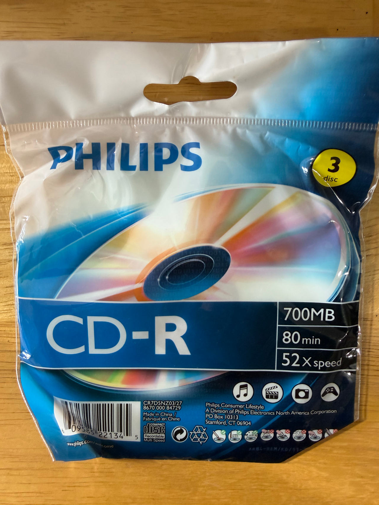 Philips CD-R 700MB 80min 52x 3-Pack