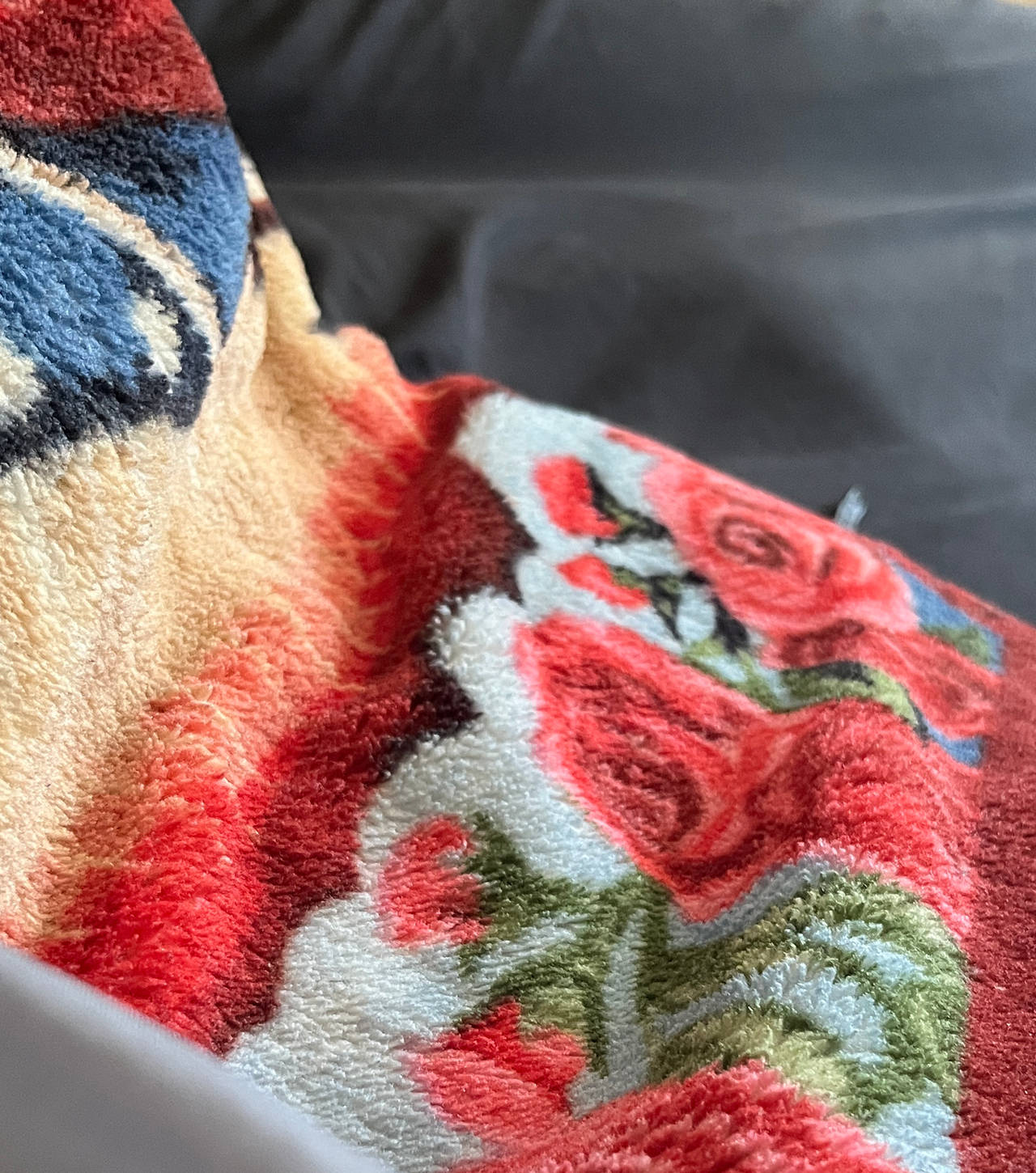 Vintage Style Rose Floral Fleece Blanket