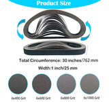 SACKORANGE 20 Pack 1 x 30 Inch Silicon Carbide Sanding Belts 400 Grit - Image 5