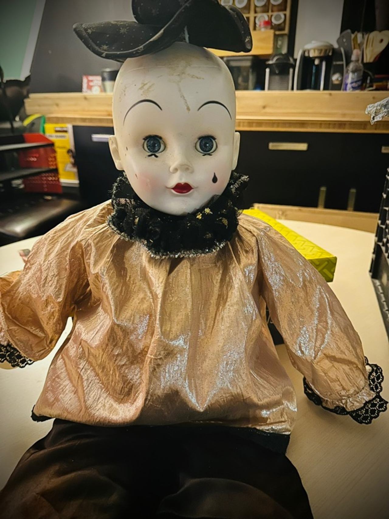 Vintage Porcelain Pierrot Clown Doll