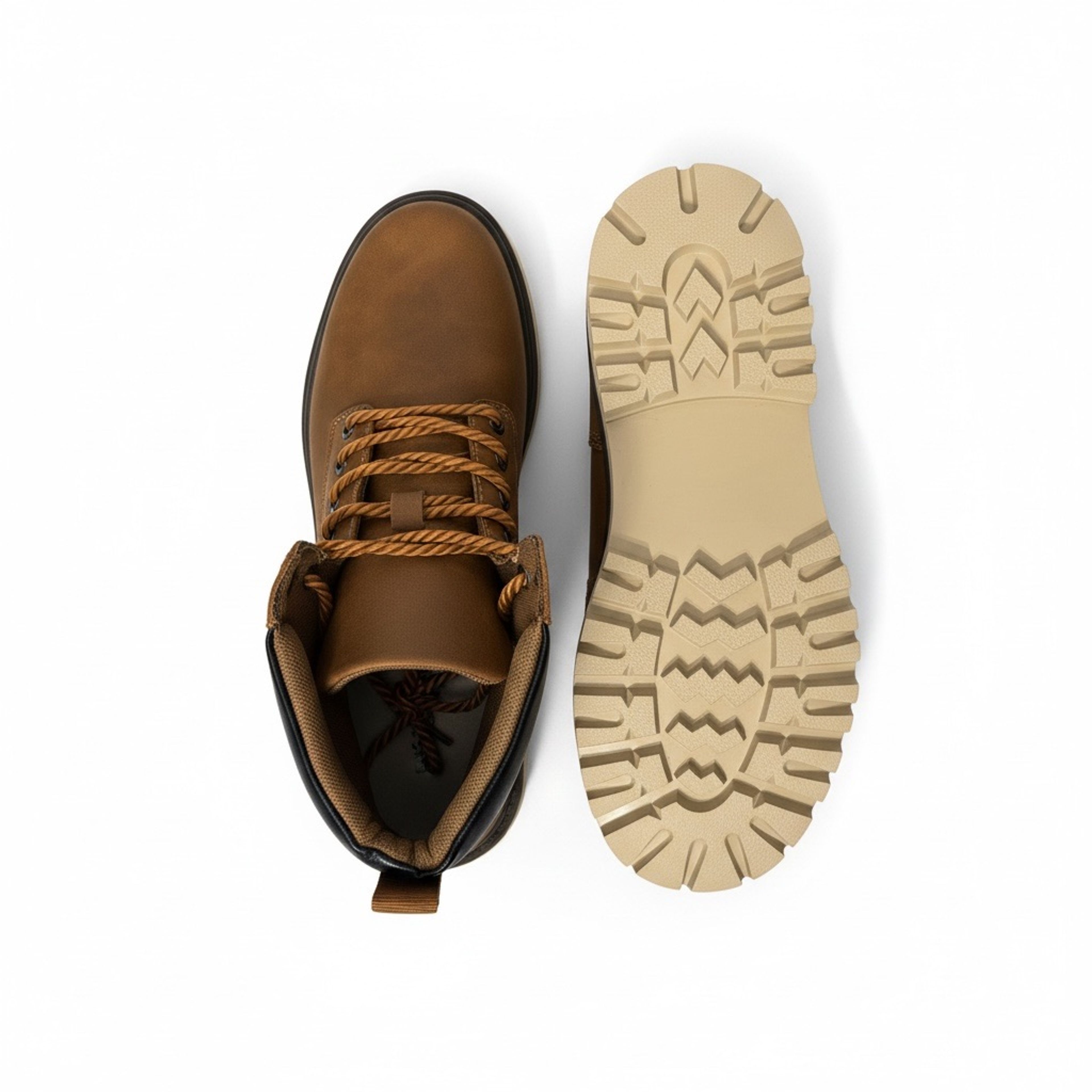 US Men's 9 or US Women's 11-11.5
 Tan Lace-Up Work Boots - Image 5