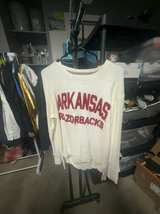 Pressbox Arkansas Razorback Sweatshirt Ivory Women's Large - Image 1