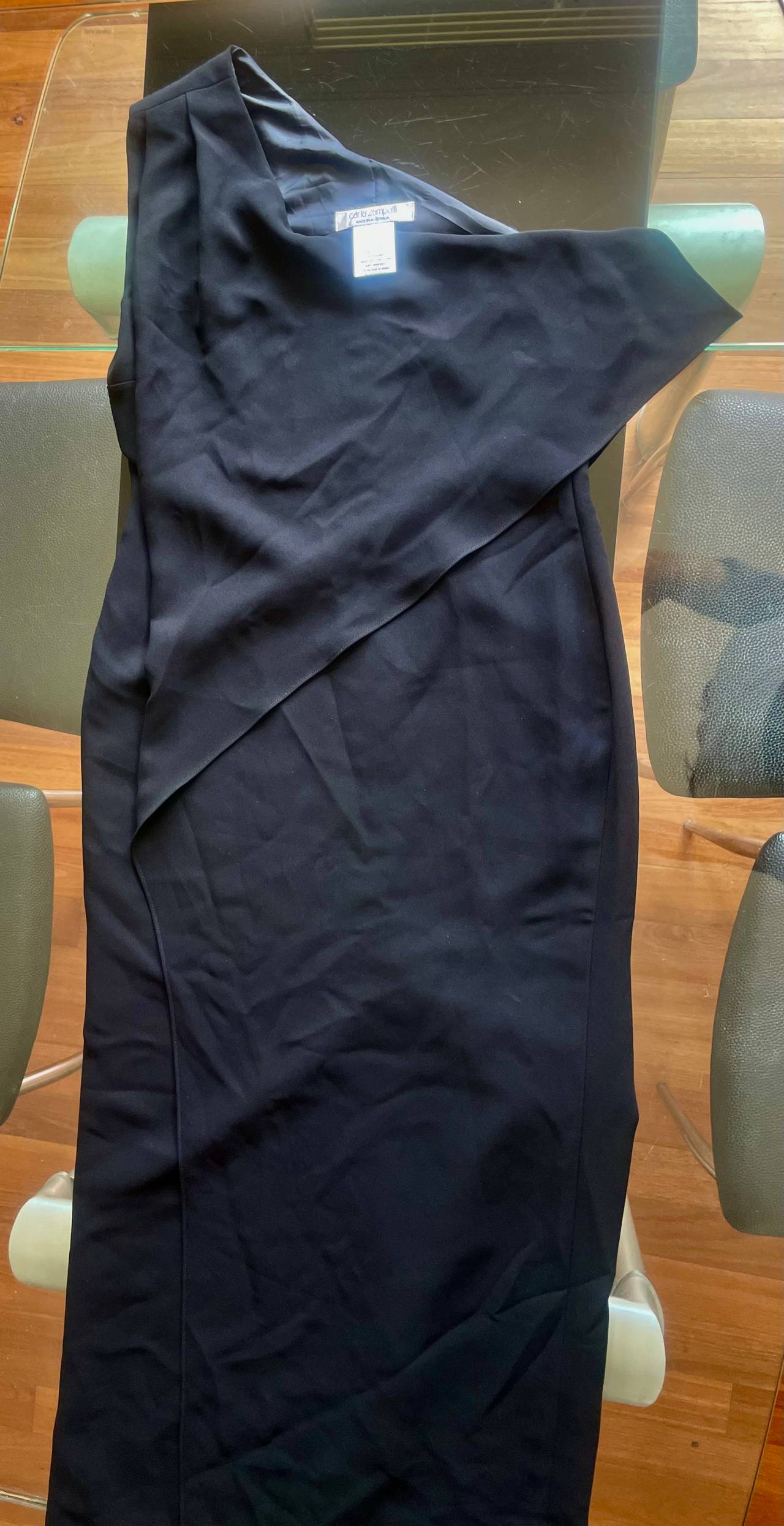 Carla Zampatti One Shoulder Black Dress