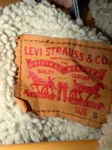 Levi's Sherpa Lined Denim Trucker Jacket Blue Size Small - Image 5