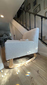 Nursery Works Sleepytime Rocker Ivory Boucle with Wood Legs - Image 3