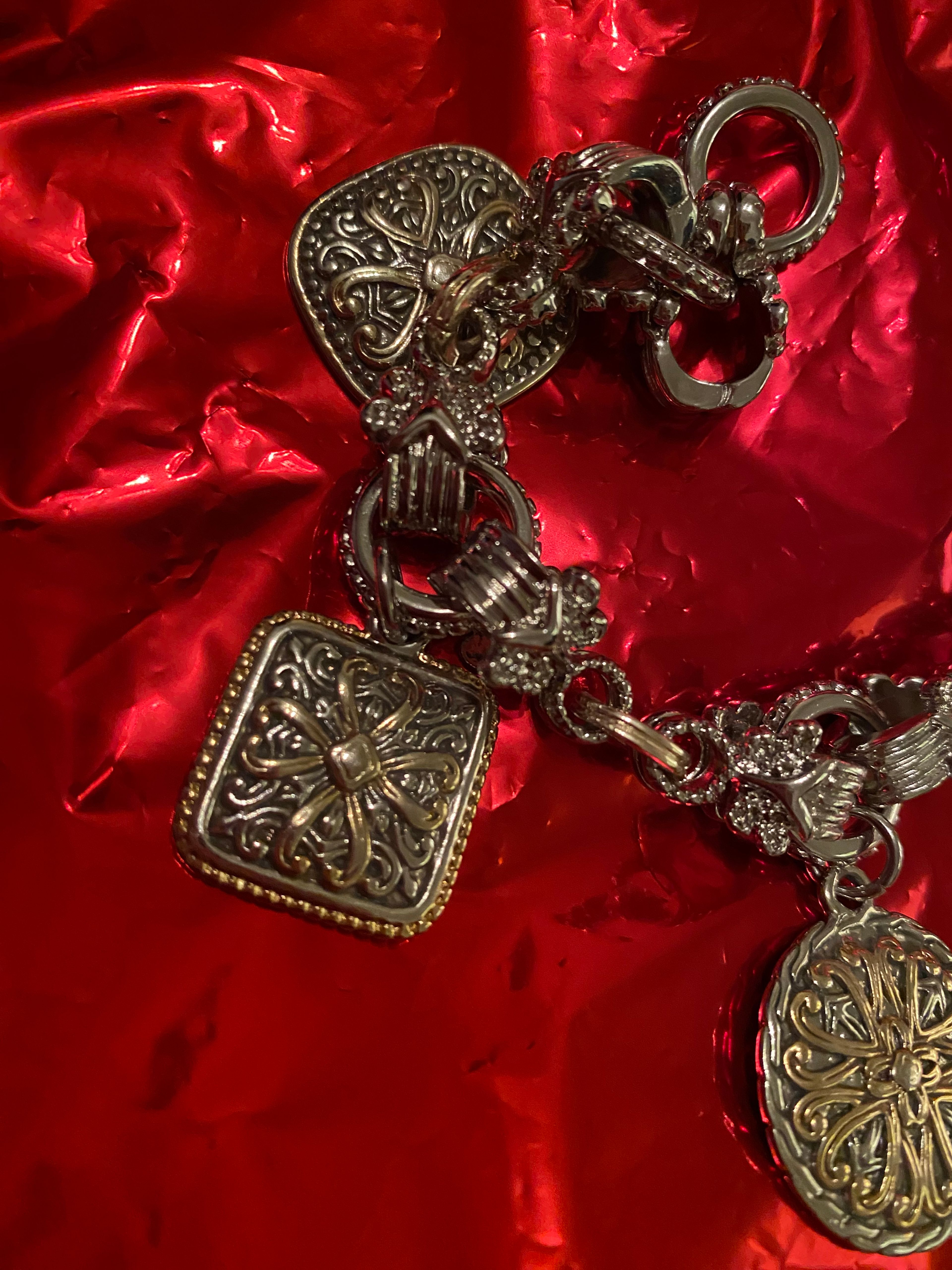 Vintage Silver Charm Bracelet - Image 2