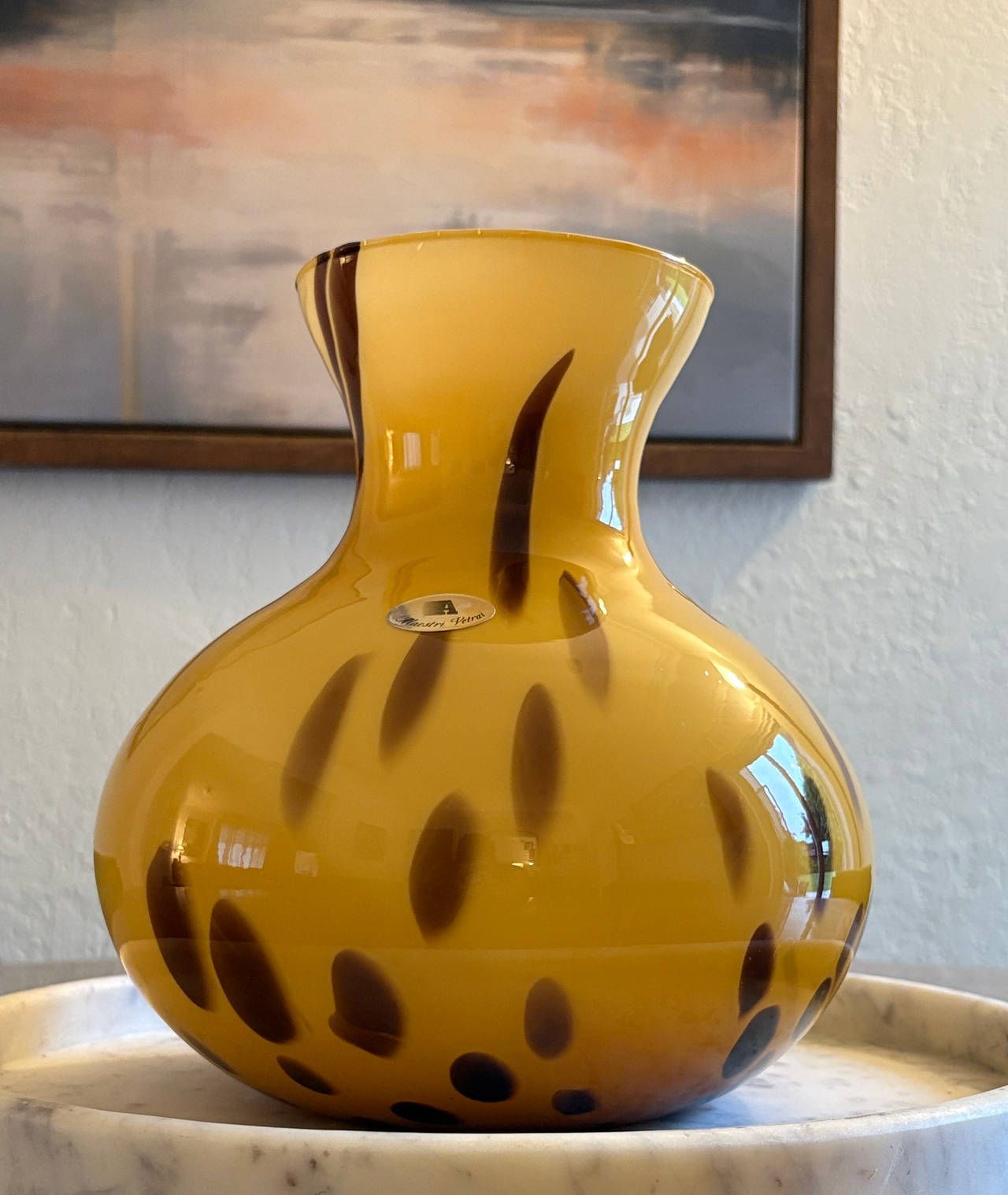 Maestri Vetrai Tortoise Shell Art Glass Vase