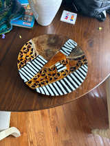 Decorative Animal Print Glass Plate - Image 1