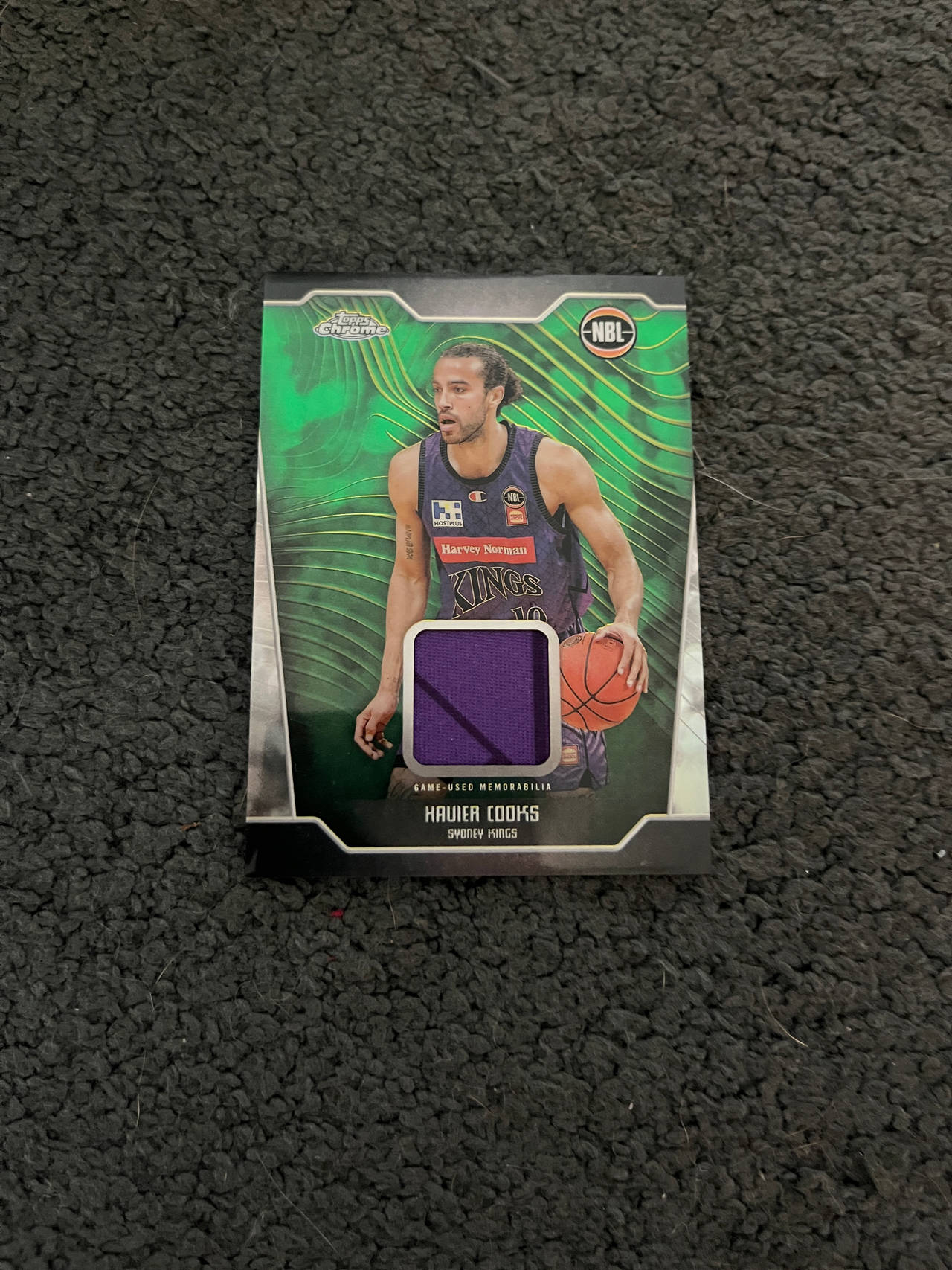 Topps Chrome NBL Xavier Cooks Game-Used Memorabilia Green Refractor Card