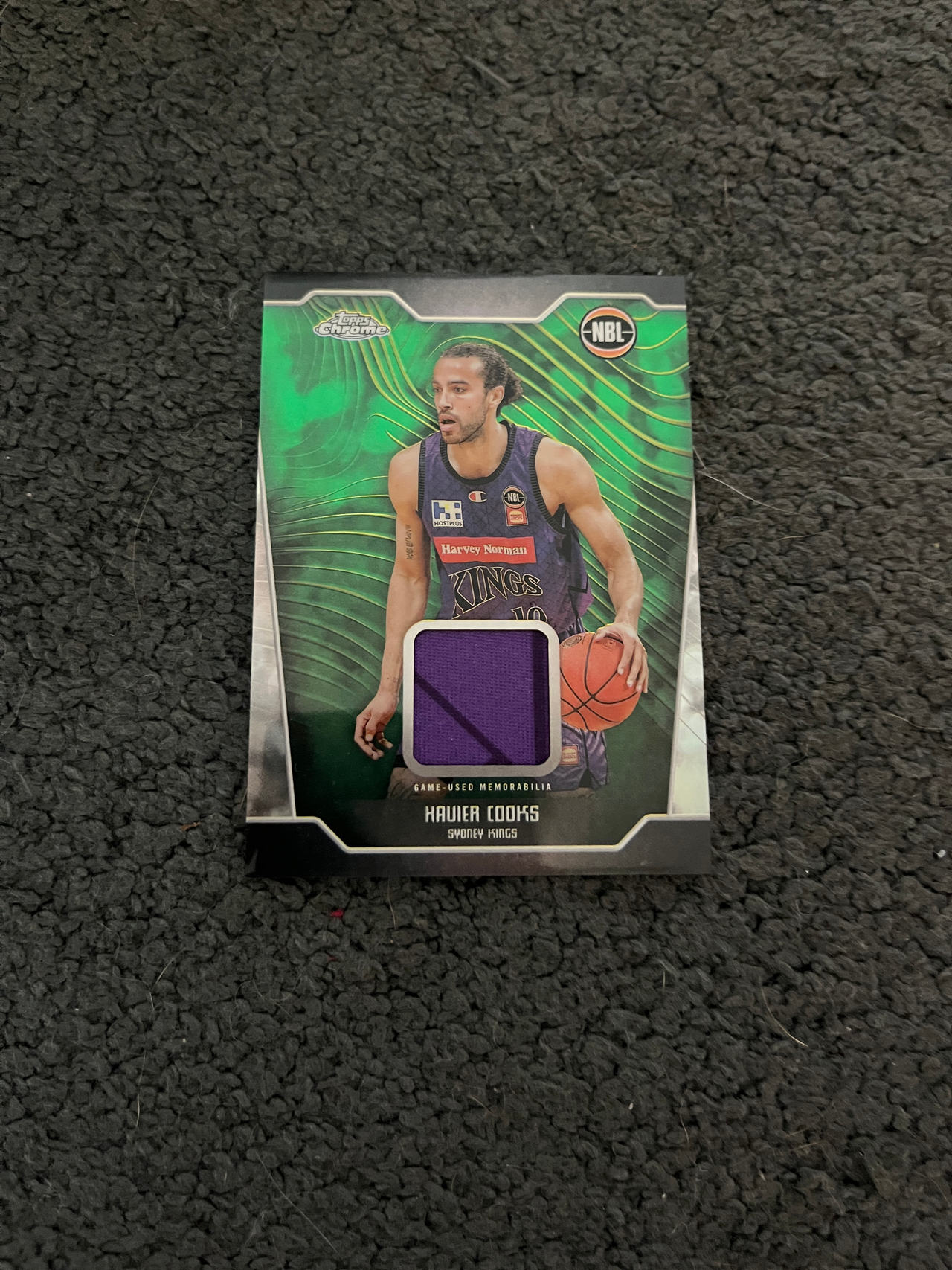 Topps Chrome NBL Xavier Cooks Game-Used Memorabilia Green Refractor Card