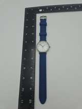 Analog Quartz Watch with Blue Silicone Strap - Image 1