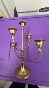 Vintage Brass Menorah Candelabra Vintage Brass Candelabra made in Japan - Image 6