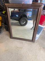 Large Rectangular Wall Mirror with Bronze Frame - Image 1