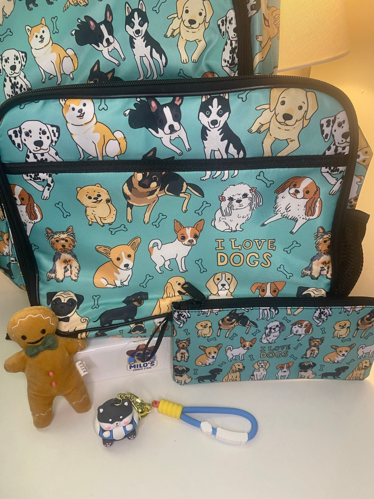I Love Dogs Backpack and Pouch Set