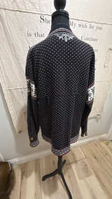 Dale of Norway Black & White Fair Isle 1/4 Zip Sweater - Image 2
