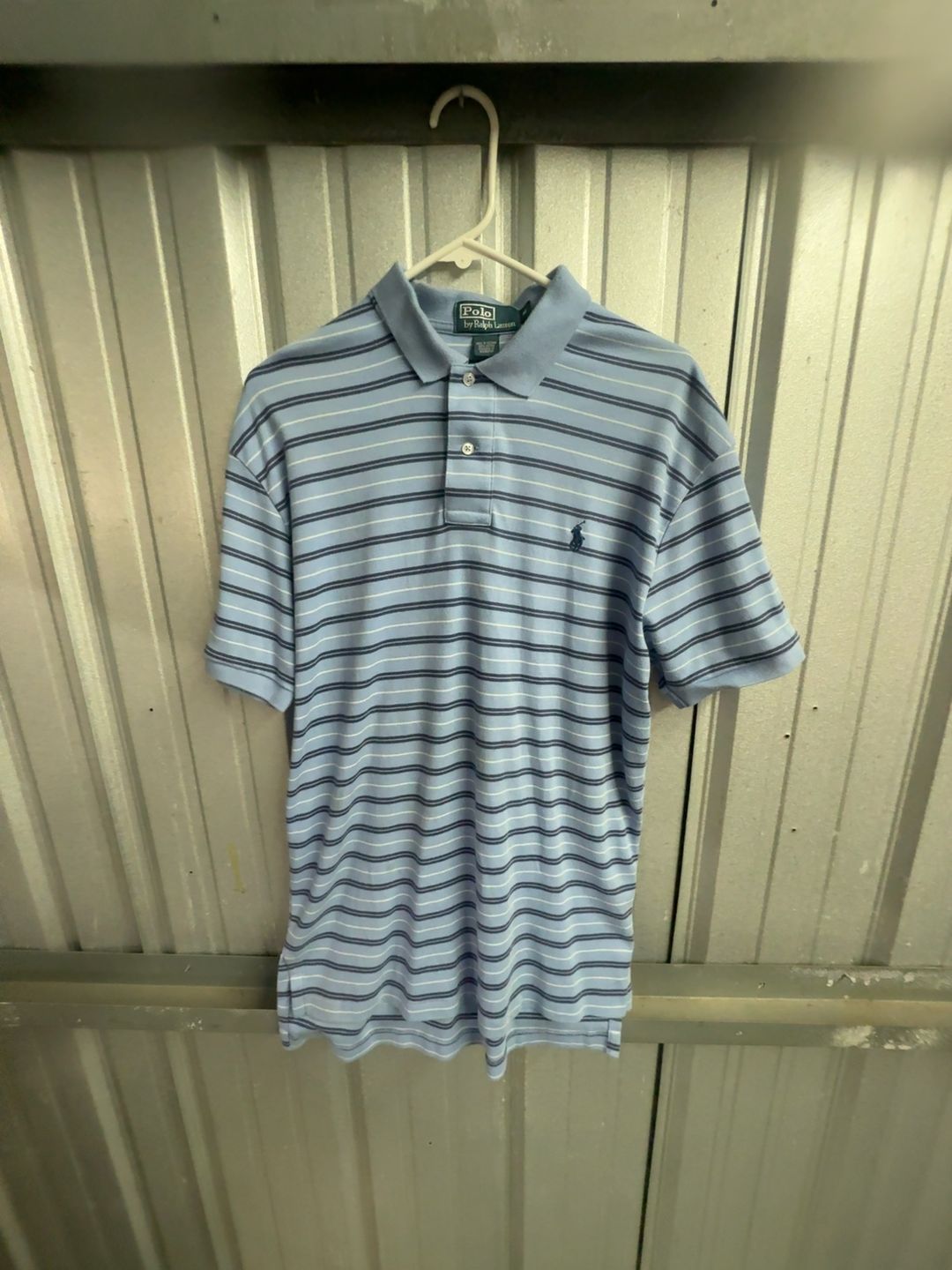 Ralph Lauren Men's Blue Striped Polo Shirt M