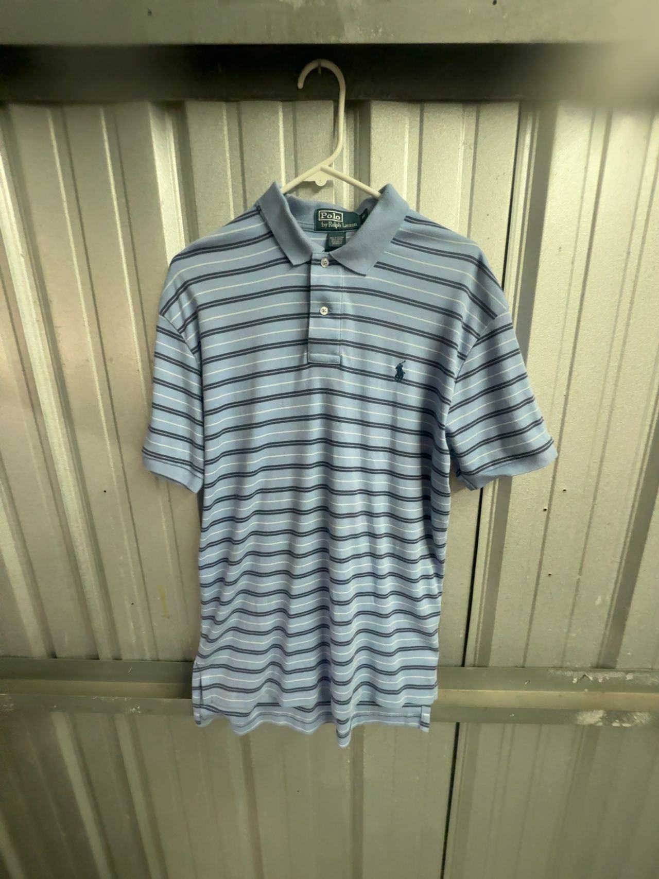 Ralph Lauren Men's Blue Striped Polo Shirt M