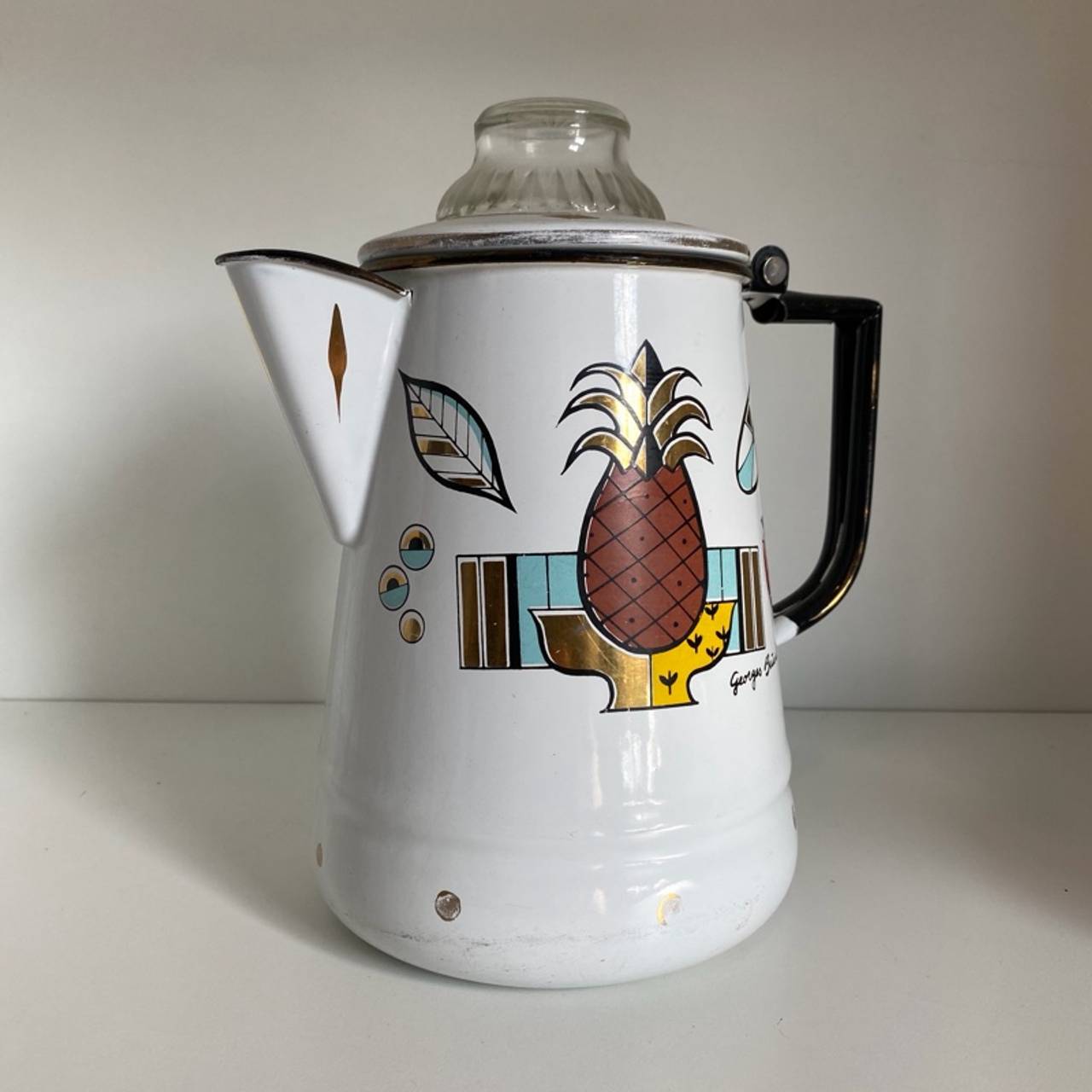Georges Briard Ambrosia Enamelware Coffee Pot