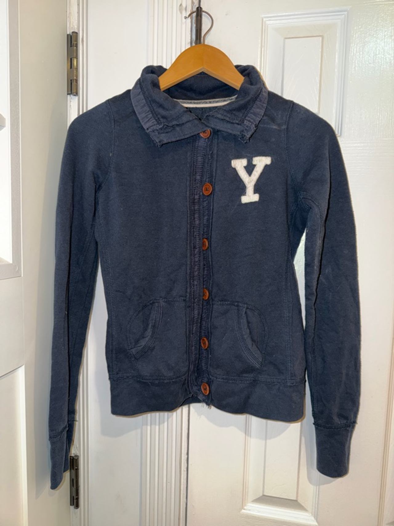 League Collegiate Wear Yale College Blue Medium Sweater Jacket