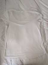 bebe Rhinestone Logo Scoop Neck T-Shirt - Image 1