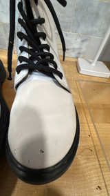 Dr. Martens 1460 White Leather Boots with Side Zip size 4 - Image 7