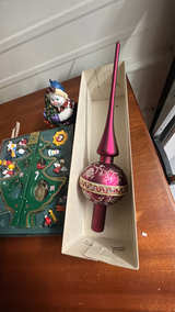 Kurt Adler Vintage Tabletop Wooden Christmas Tree with Ornaments - Image 2