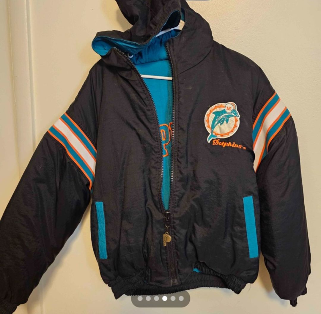 Miami Dolphins Pro Player Vintage Black Puffer Jacket XL
