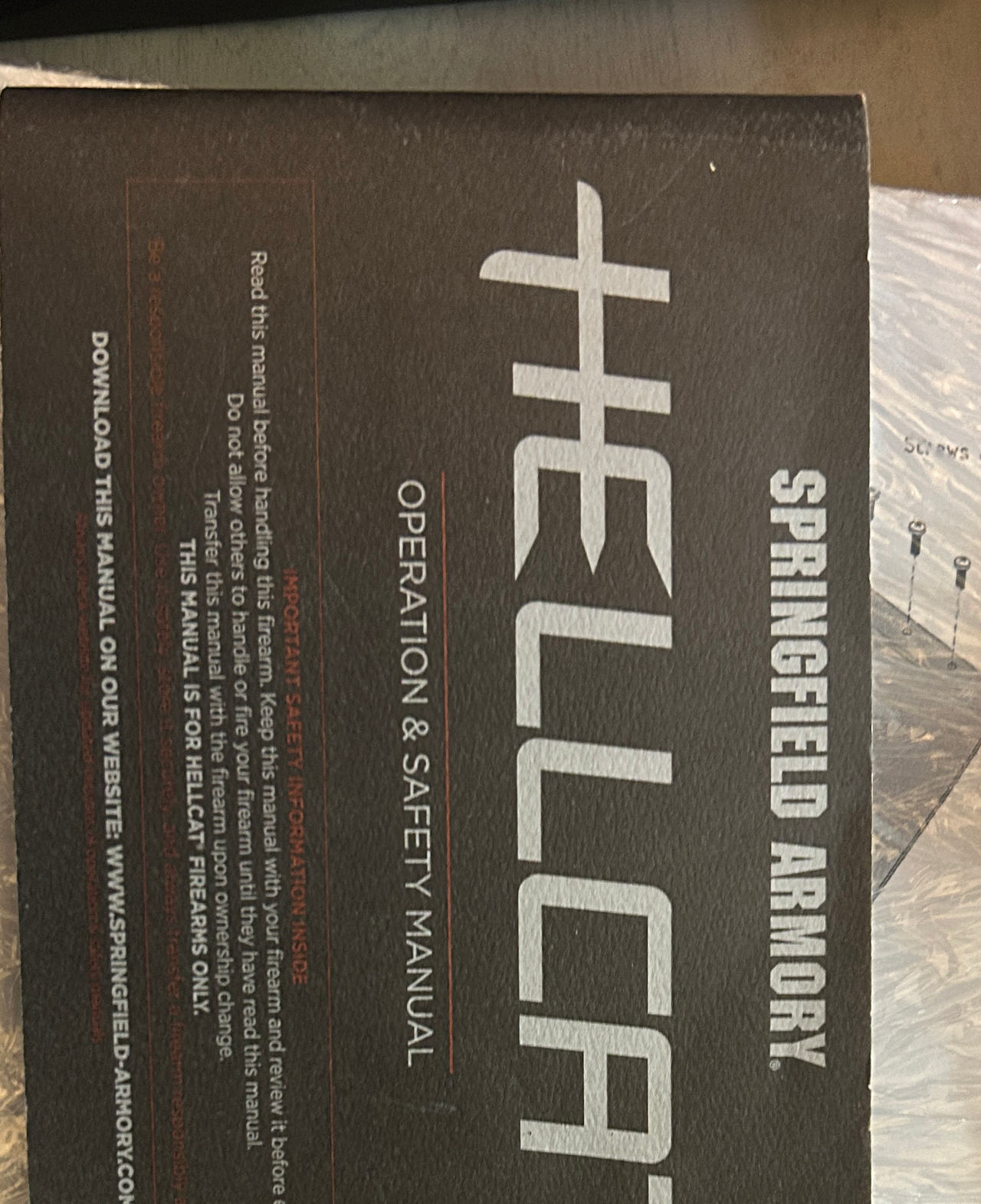 Springfield Armory Hellcat Operation & Safety Manual Only, Booklet