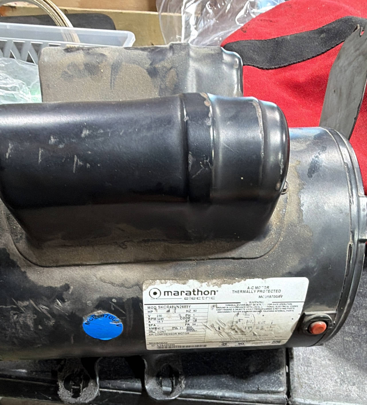 Marathon Electric 5 HP Air Compressor Motor