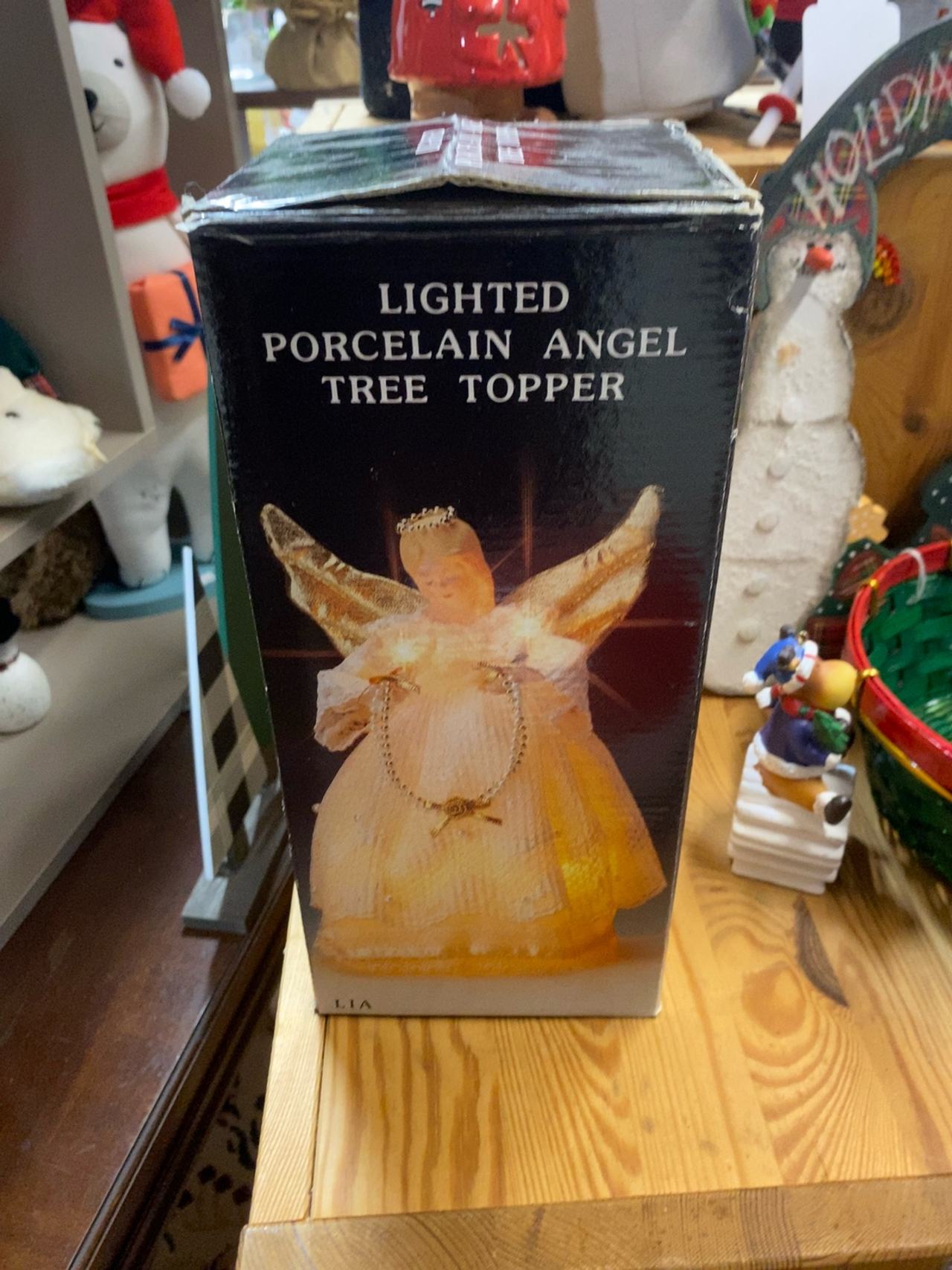 Trim A Home Lighted Porcelain Angel Tree Topper White