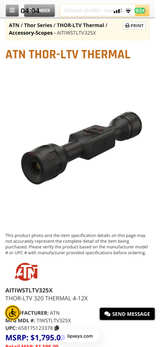 ATN Thor-LTV Thermal Scope 320 4-12x - Image 6